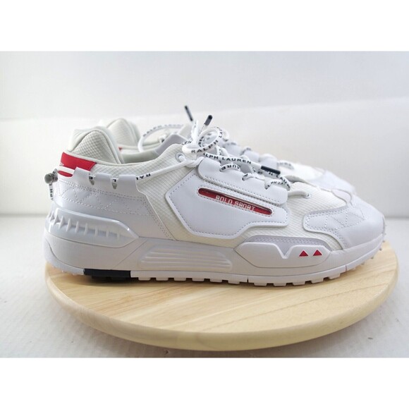 Polo Ralph Lauren Sport PS200‎ Men's White Navy Red Low 14 Lifestyle Sneakers